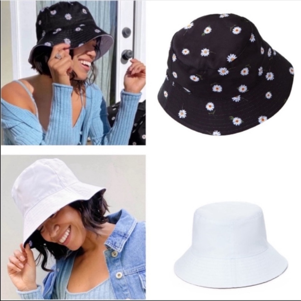 NWT Alice + Olivia Daisy reversible bucket hat